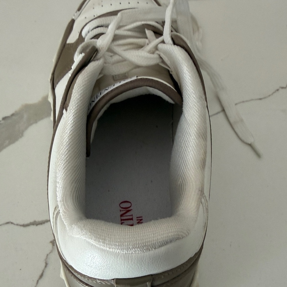 Valentino Garavani Cream and Brown/Green Casual Sneakers Size 10 - Picture 3 of 9